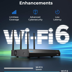Reolink 4K 12CH Wi-Fi 6 NVR, Built-in 2TB HDD, Expandable to 16TB, 2.4/5 GHz WiFi WiFi & Battery Cameras (except 4G Cameras), 24/7 Recording for Home Security Camera System, RLN12W