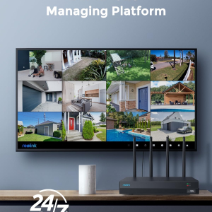 Reolink 4K 12CH Wi-Fi 6 NVR, Built-in 2TB HDD, Expandable to 16TB, 2.4/5 GHz WiFi WiFi & Battery Cameras (except 4G Cameras), 24/7 Recording for Home Security Camera System, RLN12W