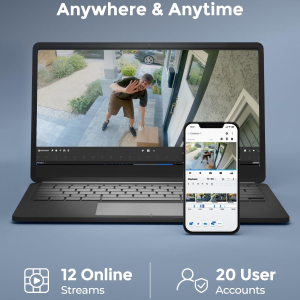 Reolink 4K 12CH Wi-Fi 6 NVR, Built-in 2TB HDD, Expandable to 16TB, 2.4/5 GHz WiFi WiFi & Battery Cameras (except 4G Cameras), 24/7 Recording for Home Security Camera System, RLN12W