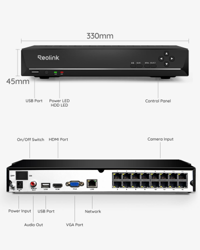 Reolink 4K PoE NVR 16 Channel Pre-Installed 4TB Hard Drive Supports 16MP/4K/5MP/4MP/1080P HD IP Camera 24/7 Surveillance Recording Home CCTV Security System Network Video...