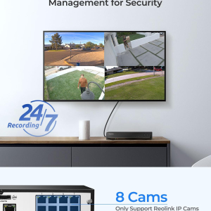 Reolink 4K PoE NVR 8 Channel CCTV Camera System Network Video Recorder with 2TB Hard Drive Supports 12MP/8MP/5MP/4MP/1080P HD PoE IP Camera 24/7 Surveillance Recording, RLN8-410
