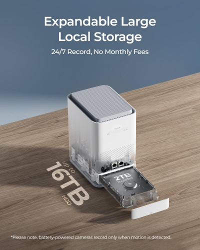 Reolink Home Hub Pro with 2TB HDD for Security Cameras, All-in-one Centre, Local Expandable Storage up to 16TB, AES-128 Encryption, 2.4/5GHz Wi-Fi 6, 120dB Siren, Alarm System