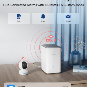 Reolink Home Hub Pro with 2TB HDD for Security Cameras, All-in-one Centre, Local Expandable Storage up to 16TB, AES-128 Encryption, 2.4/5GHz Wi-Fi 6, 120dB Siren, Alarm System
