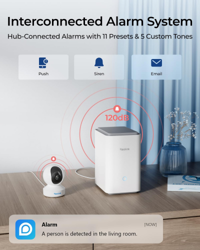Reolink Home Hub Pro with 2TB HDD for Security Cameras, All-in-one Centre, Local Expandable Storage up to 16TB, AES-128 Encryption, 2.4/5GHz Wi-Fi 6, 120dB Siren, Alarm System