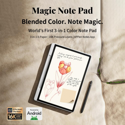 XPPen Magic Note Pad 10.9" Color Paper Tablet - 90Hz Display, 16.7M Colors, 16K Pressure Pen - Digital Notebook for Note-Taking, Reading & Document Annotation