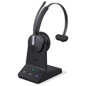 Yealink WH64 DECT & Bluetooth Mono Teams Wireless Headset with Microphone, 606 ft Range On Ear Headphones with 3X Noise Cancelling Mic,26H Talk Time,Microsoft Certified PC...