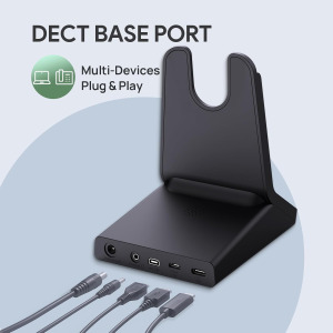 Yealink WH64 DECT & Bluetooth Mono Teams Wireless Headset with Microphone, 606 ft Range On Ear Headphones with 3X Noise Cancelling Mic,26H Talk Time,Microsoft Certified PC...
