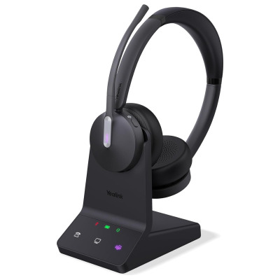 Yealink WH64 DECT & Bluetooth Mono Teams Wireless Headset with Microphone, 606 ft Range On Ear Headphones with 3X Noise Cancelling Mic,26H Talk Time,Microsoft Certified PC...
