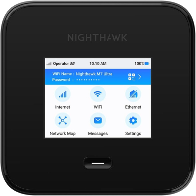 NETGEAR Nighthawk M7 Pro Mobile Hotspot Router 5G, Unlocked, International Roaming 125 Countries, WiFi 7, Portable Device for Travel, 13 Hour Battery Life (MR7450)