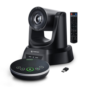 TONGVEO Conference Room Camera System with Bluetooth Microphone, 20X HDMI/USB PTZ Video Camera Kit for Meeting Education Church Works with Microsoft Teams, Zoom, OBS, PC(Cam+ Mic)