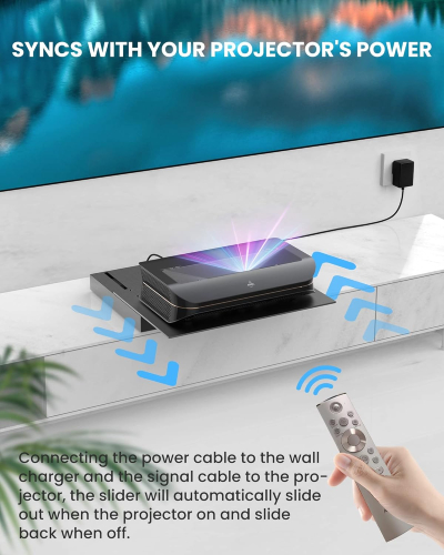 AWOL VISION IC-A150 Motorized Sliding Shelf for Ultra Short Throw (UST) Projector - Expandable to 150" Image, Auto-Retractable Telescopic Tray, Smart Sync with Projector...