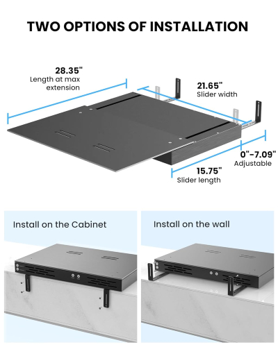 AWOL VISION IC-A150 Motorized Sliding Shelf for Ultra Short Throw (UST) Projector - Expandable to 150" Image, Auto-Retractable Telescopic Tray, Smart Sync with Projector...