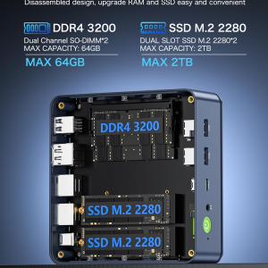 GMKtec Mini-PC 5825U (beat Ryzen 7 5850U), M5 Plus Dual LAN 2.5G Desktop Computer, AMD Ryzen 7 5825U (8C/16T 4.50GHz), 32GB DDR4 RAM + 1TB PCIe-SSD, WiFi 6E, USB 3.2, USB-C, BT...