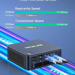 GMKtec Mini-PC 5825U (beat Ryzen 7 5850U), M5 Plus Dual LAN 2.5G Desktop Computer, AMD Ryzen 7 5825U (8C/16T 4.50GHz), 32GB DDR4 RAM + 1TB PCIe-SSD, WiFi 6E, USB 3.2, USB-C, BT...