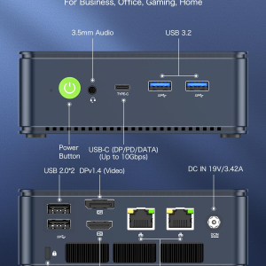 GMKtec Mini-PC 5825U (beat Ryzen 7 5850U), M5 Plus Dual LAN 2.5G Desktop Computer, AMD Ryzen 7 5825U (8C/16T 4.50GHz), 32GB DDR4 RAM + 1TB PCIe-SSD, WiFi 6E, USB 3.2, USB-C, BT...