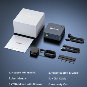 GMKtec Mini-PC 5825U (beat Ryzen 7 5850U), M5 Plus Dual LAN 2.5G Desktop Computer, AMD Ryzen 7 5825U (8C/16T 4.50GHz), 32GB DDR4 RAM + 1TB PCIe-SSD, WiFi 6E, USB 3.2, USB-C, BT...