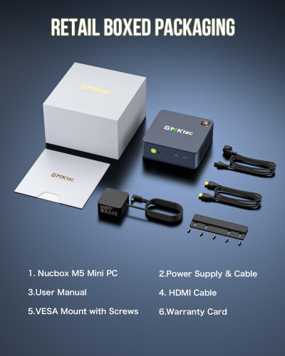 GMKtec Mini-PC 5825U (beat Ryzen 7 5850U), M5 Plus Dual LAN 2.5G Desktop Computer, AMD Ryzen 7 5825U (8C/16T 4.50GHz), 32GB DDR4 RAM + 1TB PCIe-SSD, WiFi 6E, USB 3.2, USB-C, BT...