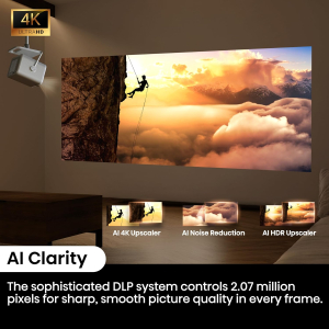 Hisense 4K Trichroma Mini Laser Projector C1TUK 65-300'' Proejection Size, Triple Colour, Dolby Vision&Atmos, JBL Audio and VIDAA Smart OS, and Netflix, YouTube, Prime Video