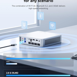 MINISFORUM Elite Mini M1-1295 Mini PC Barebone with Intel Core i9-12950HX (16C/24T, Turbo up to 5.0GHz), HDMI 2.1/DP 1.4/USB-C, LAN 2.5GbE, 4x USB-A, Wi-Fi 6E, BT 5.2（NO RAM/SSD/OS
