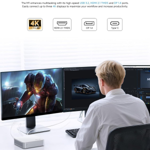 MINISFORUM Elite Mini M1-1295 Mini PC Barebone with Intel Core i9-12950HX (16C/24T, Turbo up to 5.0GHz), HDMI 2.1/DP 1.4/USB-C, LAN 2.5GbE, 4x USB-A, Wi-Fi 6E, BT 5.2（NO RAM/SSD/OS