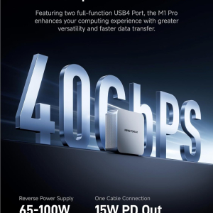 MINISFORUM M1 Pro-125H Barebone with Mini PC, Intel Core Ultra 5 125H (14C/18T, Up to 4.5GHz),USB4/RAID/OCuLink/Wi-Fi 7/BT 5.4, 4K Quad Display