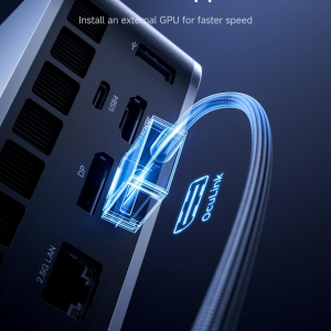 MINISFORUM M1 Pro-125H Barebone with Mini PC, Intel Core Ultra 5 125H (14C/18T, Up to 4.5GHz),USB4/RAID/OCuLink/Wi-Fi 7/BT 5.4, 4K Quad Display