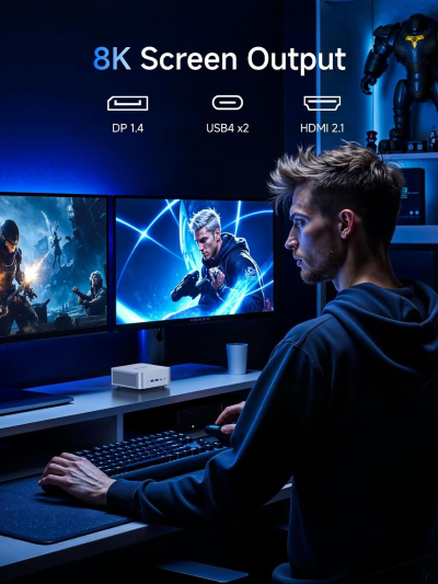 MINISFORUM M1 Pro-125H Barebone with Mini PC, Intel Core Ultra 5 125H (14C/18T, Up to 4.5GHz),USB4/RAID/OCuLink/Wi-Fi 7/BT 5.4, 4K Quad Display