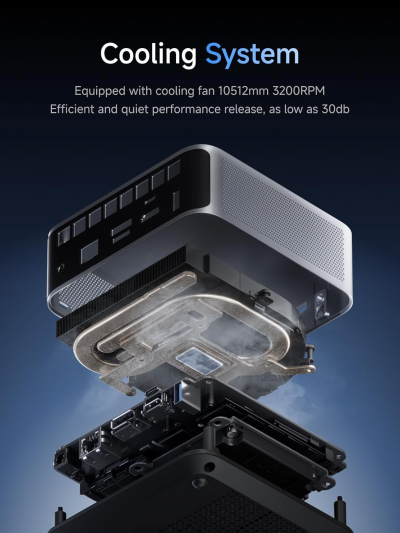 MINISFORUM M1 Pro-125H Barebone with Mini PC, Intel Core Ultra 5 125H (14C/18T, Up to 4.5GHz),USB4/RAID/OCuLink/Wi-Fi 7/BT 5.4, 4K Quad Display