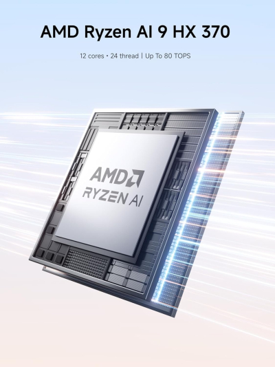 MINISFORUM Mini PC AI X1 Pro AMD Ryzen AI 9 HX370(12 Cores/24 Threads, up to 5.1GHz)&AMD Radeon 890M Mini Gaming Computer,32GB DDR5 1TB PCIe 4.0 SSD, 8K Quad Display,Dual 2.5...