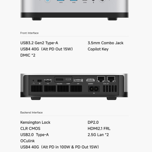 MINISFORUM Mini PC AI X1 Pro AMD Ryzen AI 9 HX370(12 Cores/24 Threads, up to 5.1GHz)&AMD Radeon 890M Mini Gaming Computer,32GB DDR5 1TB PCIe 4.0 SSD, 8K Quad Display,Dual 2.5...