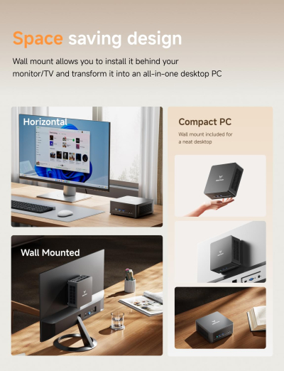 MINISFORUM Mini PC, AMD Ryzen 5 7640HS Processor Mini Computer(6C/12T, Up to 5.0GHz), 16GB DDR5 RAM & 1TB PCIe 4.0 SSD, Support 8K@60Hz HDMI 2.1/USB4 Output, WIFI6E/BT5.3/Auto...
