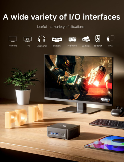 MINISFORUM Mini PC, AMD Ryzen 5 7640HS Processor Mini Computer(6C/12T, Up to 5.0GHz), 16GB DDR5 RAM & 1TB PCIe 4.0 SSD, Support 8K@60Hz HDMI 2.1/USB4 Output, WIFI6E/BT5.3/Auto...
