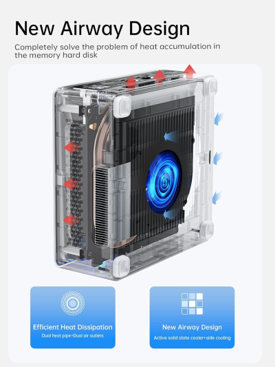 MINISFORUM Mini PC NAB6 Lite Intel Core i5-12600H,12 Cores 16 Threads,up to 4.5GHz 16GB RAM DDR4 500GB PCIe4.0 SSD Dual 2.5 G RJ45 LAN Mini Computer,2 x HDMI,7 x USB Port,WiFi...