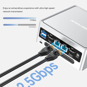 MINISFORUM Mini PC NAB6 Lite Intel Core i5-12600H,12 Cores 16 Threads,up to 4.5GHz 16GB RAM DDR4 500GB PCIe4.0 SSD Dual 2.5 G RJ45 LAN Mini Computer,2 x HDMI,7 x USB Port,WiFi...