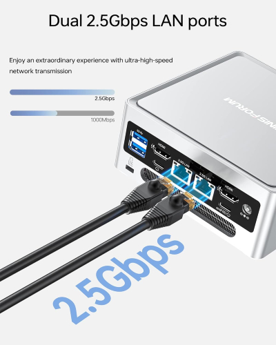 MINISFORUM Mini PC NAB6 Lite Intel Core i5-12600H,12 Cores 16 Threads,up to 4.5GHz 16GB RAM DDR4 500GB PCIe4.0 SSD Dual 2.5 G RJ45 LAN Mini Computer,2 x HDMI,7 x USB Port,WiFi...