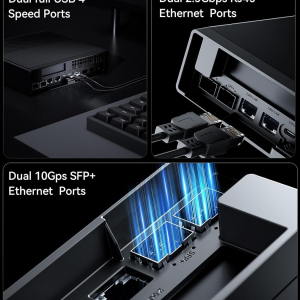 MINISFORUM MS-01 Mini Workstation Intel Core i9-13900H (vPro Enterprise Support) 32GB DDR5 1TB SSD Mini PC,2x 10Gbps SFP+/2x 2.5G RJ45/2x USB4/HDIM/1x PCIe4.0x16 slot/Support 3x...
