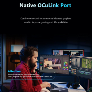 MINISFORUM N5 Pro-P370 5-Bay Desktop NAS(0+128GB), AMD Ryzen AI 9 HX Pro 370 12C/24T Up to 5.1GHz, 10GbE+5GbE, 3× M.2/U.2, OCuLink, HDMI/2 x USB4 4K 144Hz, PCIe ×16, MinisCloud OS