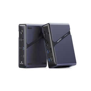 MINISFORUM TB4-01 12-in-1 Docking Station,Intel JHL8440 Thunderbolt 4 Controller，PD 85W,HDMI 2.1/DP1.4,SD/TF, Thunderbolt 4x 2,3 x USBA,1 x USB C,2.5G RJ45