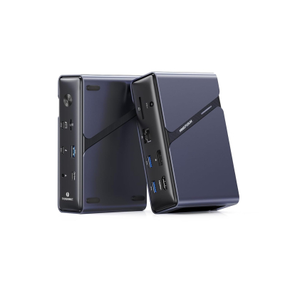 MINISFORUM TB4-01 12-in-1 Docking Station,Intel JHL8440 Thunderbolt 4 Controller，PD 85W,HDMI 2.1/DP1.4,SD/TF, Thunderbolt 4x 2,3 x USBA,1 x USB C,2.5G RJ45