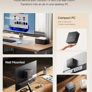 MINISFORUM UM690L Slim Mini PC, AMD Ryzen 9 6900HX Mini Computer (8C/16T, up to 4.9 GHz), 32 GB LPDDR5 and 1 TB PCIe 4.0 SSD, DP/HDMI 2.1/USB 4, 4 x USB Type-A, WiFi 6E/BT 5.3