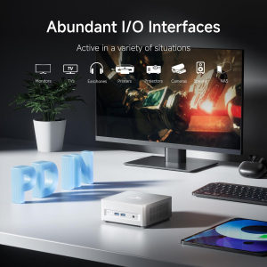 MINISFORUM UM870 Slim Mini PC,AMD Ryzen 7 8745H Processor Mini Computer(8C/16T, Up to 5.0GHz), 32GB DDR5 RAM & 1TB PCIe 4.0 SSD, Support 8K@60Hz HDMI 2.1/USB4 Output,...