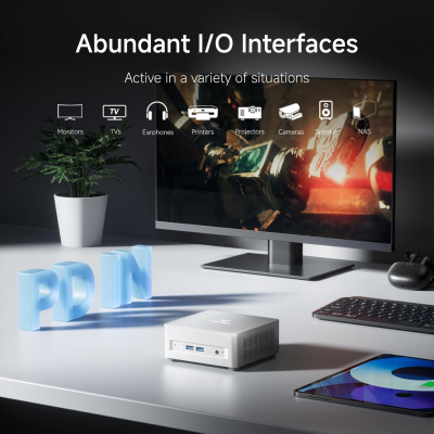 MINISFORUM UM870 Slim Mini PC,AMD Ryzen 7 8745H Processor Mini Computer(8C/16T, Up to 5.0GHz), 32GB DDR5 RAM & 1TB PCIe 4.0 SSD, Support 8K@60Hz HDMI 2.1/USB4 Output,...