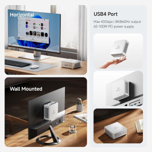 MINISFORUM UM870 Slim Mini PC,AMD Ryzen 7 8745H Processor Mini Computer(8C/16T, Up to 5.0GHz), 32GB DDR5 RAM & 1TB PCIe 4.0 SSD, Support 8K@60Hz HDMI 2.1/USB4 Output,...