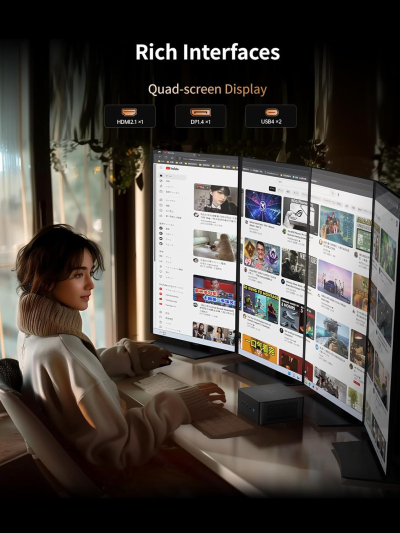 MINISFORUM UM890 Pro Mini PC, AMD Ryzen 9 8945HS (up to 5.2GHz) Mini Computers, 64GB DDR5 5600MHz RAM&1TB PCIe 4.0 SSD, Mini Desktop Quad Display HDMI/DP1.4/USB-C, AMD Radeon...