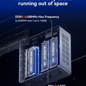 MINISFORUM X1 Lite-255 Mini PC with AMD Ryzen 7 255 (8C/16T), AMD Radeon 780M, 32GB DDR5 1TB SSD, WiFi 6E+2.5GbE LAN, OCuLink eGPU Mini Computer, HDMI+DP+USB4 Triple Displays...