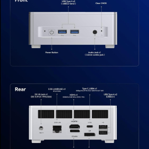 MINISFORUM X1 Lite-255 Mini PC with AMD Ryzen 7 255 (8C/16T), AMD Radeon 780M, 32GB DDR5 1TB SSD, WiFi 6E+2.5GbE LAN, OCuLink eGPU Mini Computer, HDMI+DP+USB4 Triple Displays...
