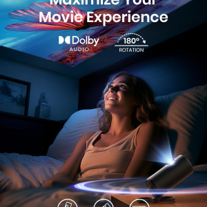 NEBULA Capsule 3 Laser Projector, Upgraded with Google TV and Official Netflix, Mini Smart TV Projector with Wi-Fi, Outdoor Portable Projectors, Dolby Digital, 120-Inch Screen,...