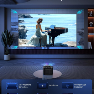 NexiGo TriVision Ultra, 4K Tri-LED-Laser Portable Projector, 2600 Lumens, No Laser Speckle, No Eye Strain, Dolby Vision, HDR10+, Backyard/Home Theater with 3D, 30W DTS...