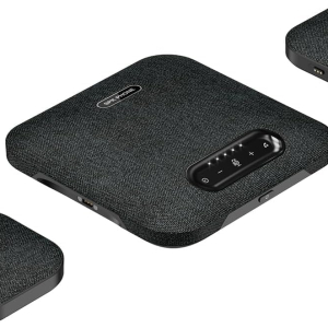 Project Telecom Premium EX Wireless Speakerphone & Mics – Bluetooth & USB Conference Speaker with 4 Built-in Mics & 2 Wireless Mics, Noise Cancelling, 10-Hour Battery