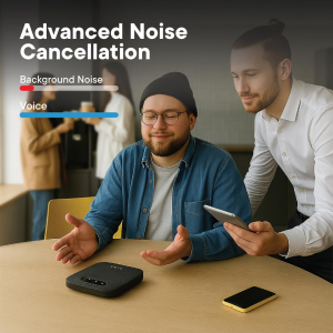 Project Telecom Premium EX Wireless Speakerphone & Mics – Bluetooth & USB Conference Speaker with 4 Built-in Mics & 2 Wireless Mics, Noise Cancelling, 10-Hour Battery